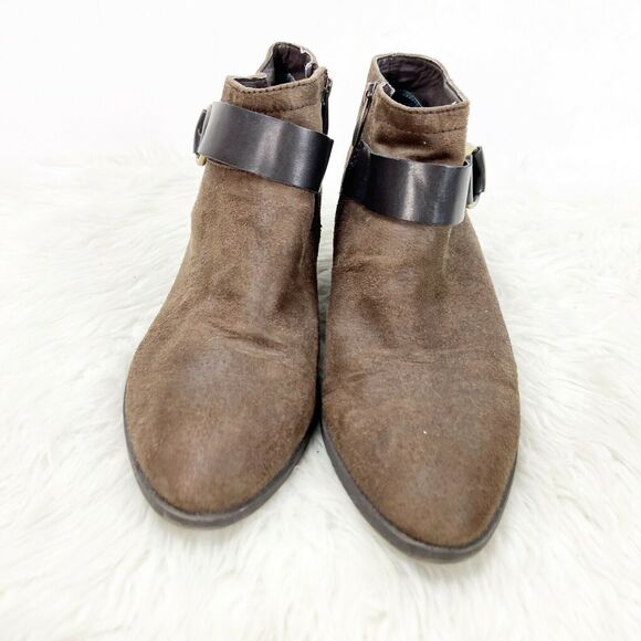 2/$30 Franco Sarto 9.5 M Womens Brown Faux Suede Gabie Ankle Booties - Picture 7 of 11